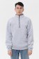  Gray Olympic sweatshirt Man с укороченной молнии  M-48-Unisex-(Мужской)    Мужской серый пуловер - свитшот с укороченной молнией теплый 