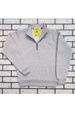 Мужской серый пуловер - свитшот с укороченной молнией теплый   Магазин Толстовок Пуловер премиум мужской | Premium pullover man