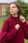 Женский бордовый пуловер - свитшот с укороченной молнией теплый   Магазин Толстовок Пуловер премиум женский | Premium pullover woman