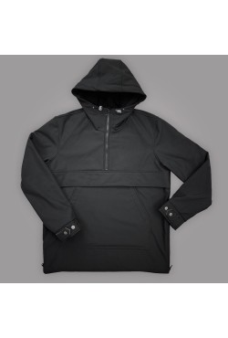 Куртка анорак мужская (unisex) водонепроницаемая из ткани softshell черная