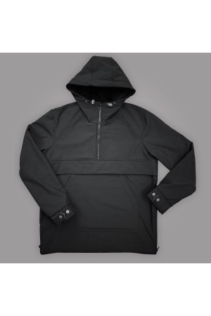Куртка анорак мужская (unisex) водонепроницаемая из ткани softshell черная