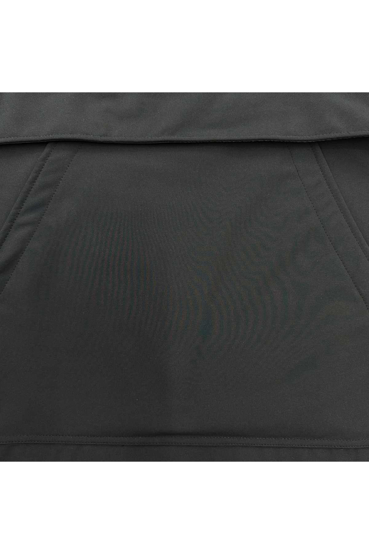Куртка анорак мужская (unisex) водонепроницаемая из ткани softshell черная — фото 5