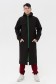  double fleece raincoat man black\green    Черный плащ мужской черный/зеленый из ткани double fleece 