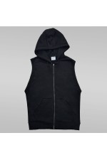  Vest zip black man XS-44-Unisex-(Мужской)    Мужской черный жилет на молнии 
