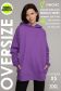  Violet color hoodie OVERSIZE unisex summer XS-44-Unisex-(Женский)    Фиолетовая Худи Оверсайз унисекс лето 