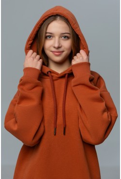 Терракотовая худи оверсайз женская Терракотовая худи оверсайз женская