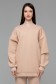  Beige winter sweatshirt OVERSIZE woman L-50-Unisex-(Женский)    Бежевый свитшот оверсайз женский с начесом 