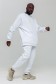 белый  утепленный костюм оверсайз мужской зимний  лечшая цена