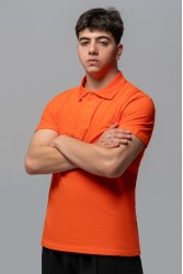 Футболка поло мужское оранжевое