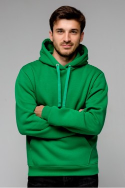 Мужская Худи с капюшоном премиум качества Зеленый 320гр/м.кв