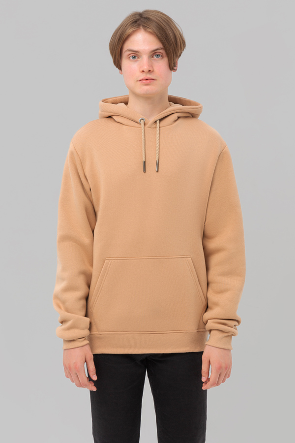  Premium quality hoodie beige 340gr/sq.m. 5XL-60-Unisex-(Мужской)    Мужское худи Бежевая с капюшоном премиум качества 340гр/м.кв 