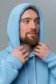 Мужская худи Голубая с капюшоном премиум качества Безоблачное Небо 340гр/м.кв   Магазин Толстовок Premium Hoodie - Большие размеры