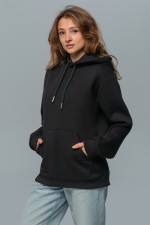 Premium Hoodie Woman Женская Худи с капюшоном премиум черная 360гр/м.кв 2 Женская Худи с капюшоном премиум черная 360гр/м.кв Магазин Толстовок Premium Hoodie Woman