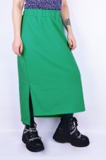 Юбка из футера длинная с разрезом однотонная цвет аквамарин Long footer skirt aquamarine S-40-42-Woman-(Женский) Юбка из футера длинная с разрезом однотонная цвет аквамарин