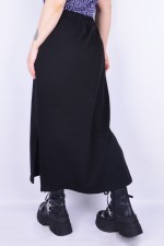 Юбки из футера Юбка из футера длинная с разрезом однотонная черная 8 Юбка из футера длинная с разрезом однотонная черная Магазин Толстовок Юбки из футера