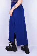 Юбки из футера Юбка из футера длинная с разрезом однотонная цвет индиго 3 Юбка из футера длинная с разрезом однотонная цвет индиго Магазин Толстовок Юбки из футера