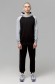  MAN black-gray reglan sport suit 220gr/m2 XS-44-Unisex-(Мужской)    Мужской спортивный костюм летний: черная толстовка реглан и черные брюки 