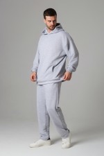 Костюм демисезонный: худи оверсайз и брюки мужские DG петельный Костюм оверсайз спортивный без начеса мужской цвет серый-меланж 2 Костюм оверсайз спортивный без начеса мужской цвет серый-меланж Магазин Толстовок Костюм демисезонный: худи оверсайз и брюки мужские DG петельный