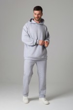 Костюм демисезонный: худи оверсайз и брюки мужские DG петельный Костюм оверсайз спортивный без начеса мужской цвет серый-меланж 1 Костюм оверсайз спортивный без начеса мужской цвет серый-меланж Магазин Толстовок Костюм демисезонный: худи оверсайз и брюки мужские DG петельный