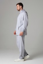 Костюм демисезонный: худи оверсайз и брюки мужские DG петельный Костюм оверсайз спортивный без начеса мужской цвет серый-меланж 4 Костюм оверсайз спортивный без начеса мужской цвет серый-меланж Магазин Толстовок Костюм демисезонный: худи оверсайз и брюки мужские DG петельный