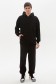   Jogging suit OVERSIZE BLACK XS-44-Unisex-(Женский)    Черный спортивный костюм оверсайз утепленный: худи oversize и брюки джоггеры 