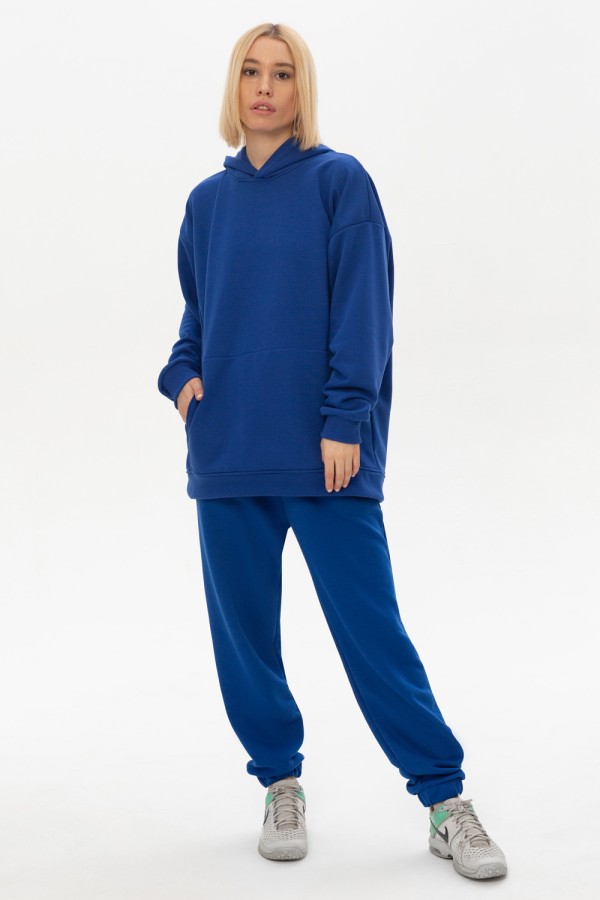  Woman suit t oversize hoodie pants cornflower XS-44-Unisex-(Женский)    Костюм демисезонный: премиум худи оверсайз и брюки без начеса (диагональ) в васильковом цвете 