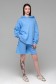  Summer suit with a hood and shorts in diagonal petlia blue M-42-44-Woman-(Женский)    Летний костюм: худи и шорты с высокой талией диагональ голубого цвета  