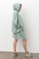 Летний костюм: худи и шорты с высокой талией диагональ цвета Ниагара (светло-зеленый)   Магазин Толстовок Оверсайз худи и длинные шорты Бермуды | коллекция Ampir