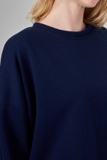 Костюм оверсайз трикотажный петельный темно-синий: шорты и свитшот   Магазин Толстовок DG OVERSIZE Костюмы ЖЕНСКИЕ демисезонные весна-осень