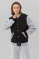 Колледж куртка женская черная с серым   Магазин Толстовок Колледж куртки женские на кнопках классические