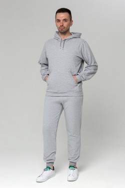 Мужской спортивный костюм серый меланж : толстовка + брюки