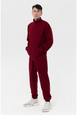 Мужской летний спортивный костюм бордовый : Олимпийка и брюки