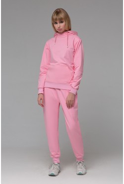 Женский розовый спортивный костюм на лето: Розовое худи и розовые джоггеры