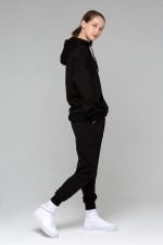 Летний женский спортивный костюм черный: худи с рукавом оверсайз и брюки джоггеры   Магазин Толстовок Летние костюмы: тонкая худи и джоггеры ЖЕНСКИЕ
