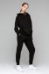  Flight suit joggers hoodies black L-44-46-Woman-(Женский)    Летний женский спортивный костюм черный: худи с рукавом оверсайз и брюки джоггеры 