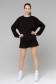 Summer suit  sweatshirt OVERSIZE and shorts black M-42-44-Woman-(Женский)    Летний женский спортивный костюм черный: свитшот с рукавом оверсайз и шорты  