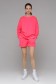 Летний женский спортивный костюм неоновый розовый: свитшот с рукавом оверсайз и шорты    Магазин Толстовок Летние костюмы: тонкий свитшоты и шорты 