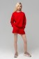  SUMMER SUIT SWEATSHIRT OVERSIZE AND SHORTS RED M-42-44-Woman-(Женский)    Летний женский спортивный костюм красный: свитшот с рукавом оверсайз и шорты 
