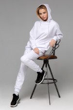 Летний женский спортивный костюм белый: худи с рукавом оверсайз и брюки джоггеры   Магазин Толстовок Летние костюмы: тонкая худи и джоггеры ЖЕНСКИЕ