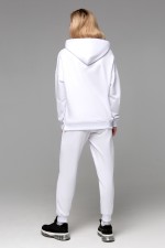Летний женский спортивный костюм белый: худи с рукавом оверсайз и брюки джоггеры   Магазин Толстовок Летние костюмы: тонкая худи и джоггеры ЖЕНСКИЕ