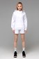  Summer suit hoodie and shorts white L-44-46-Woman-(Женский)    Летний женский спортивный костюм белый: худи с рукавом оверсайз и шорты  