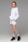 Летний женский спортивный костюм белый: худи с рукавом оверсайз и шорты    Магазин Толстовок Летние костюмы: тонкая худи и шорты 