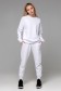  Summer suit joggers and sweatshirt white M-42-44-Woman-(Женский)    Летний женский спортивный костюм белый: свитшот с рукавом оверсайз и брюки джоггеры 