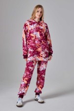  Hoodie oversize and Joggers summer suit aquarel XS-38-40-Woman-(Женский)    Костюм на лето яркий с принтом акварель оверсайз худи с капюшоном и джоггеры 