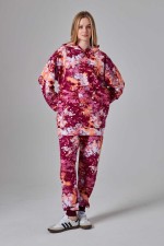 Костюм на лето яркий с принтом акварель оверсайз худи с капюшоном и джоггеры   Магазин Толстовок Спортивные костюмы