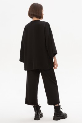 Костюм с пиджаком кимоно и прямые брюки из плотного трикотажа  - удобная и красивая одежда на лето для девушек, новый тренд. Закажите оптом для ваш...