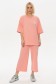 Костюм с кюлотами и оверсайз футболкой персиковый розовый | Peachy Culottes suit woman   Магазин Толстовок Летние женские костюмы: брюки кюлоты и футболка оверсайз 