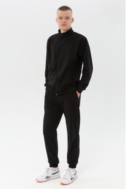 Мужской летний спортивный костюм черный: Олимпийка + штаны 