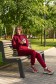 Бордовый женский утепленный спортивный костюм: худи-анорак и брюки   Магазин Толстовок Спортивный костюм женский премиум: анорак худи и брюки 