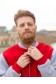 Мужской спортивный костюм: красный бомбер и серые брюки   Магазин Толстовок Мужские спортивные костюмы